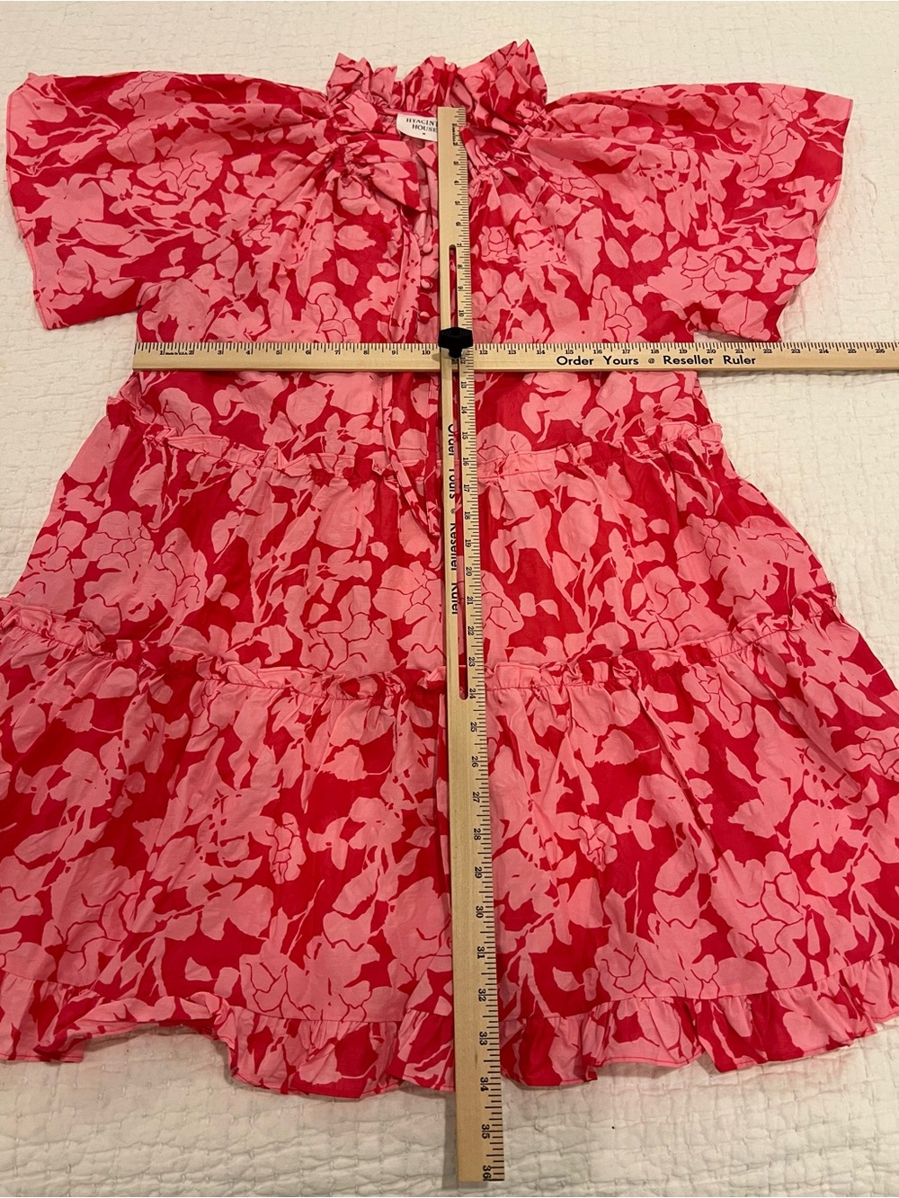 Tuckernuck Hyacinth House Thea Dress Medium Pink Floral Mini Tiered Cottage - Picture 10 of 13